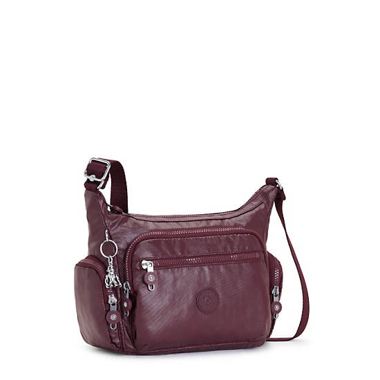 Torba Crossbody Kipling Gabbie Small Metallic Bordowe | PL 2071UZ